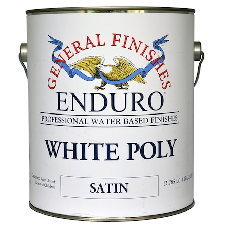 General Finishes 1 Gal White Enduro White Poly Water-Based Topcoat Pigmented, Satin GWS